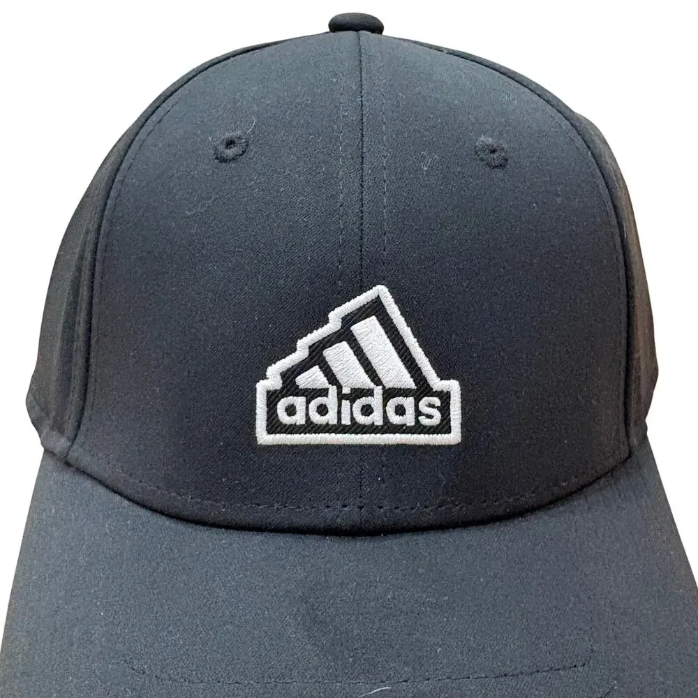 BRAND NEW adidas Aeroready 3 Stripe Logo Black‎ Adjustable Strap Hat Cap OSFM